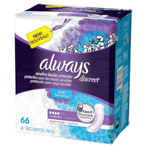 Always Discreet Incontinence Pads – Moderate Absorbency (Pack of 66)