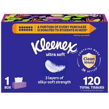 Kleenex Ultra Soft Facial Tissue – 3 Ply (120 Sheets, Pack of 6)