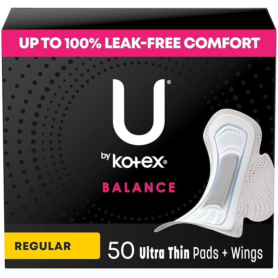 Kotex Ultra Thin Pads with Wings – Regular (Pack of 48)