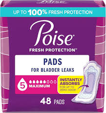 Poise Pads – Maximum Absorbency Long Length (Pack of 45)